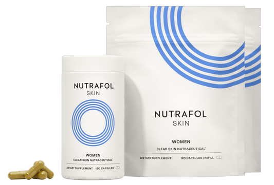 Nutrafol Clear Skin 100% Drug-Free Supplements for Women: 3-Month Supply | Exclusive Pricing at VanityMD